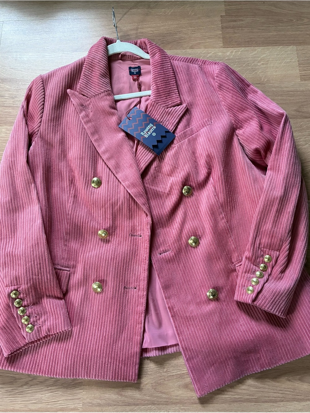 Rowing Blazers + Target - Pink Corduroy Double-Breasted Blazer with Gold Buttons - Picture 5 of 7